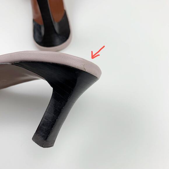 The Look Randolph Duke Sandals Slip On Pink Leather Kitten Heels Women's 6.5 - Picture 10 of 12